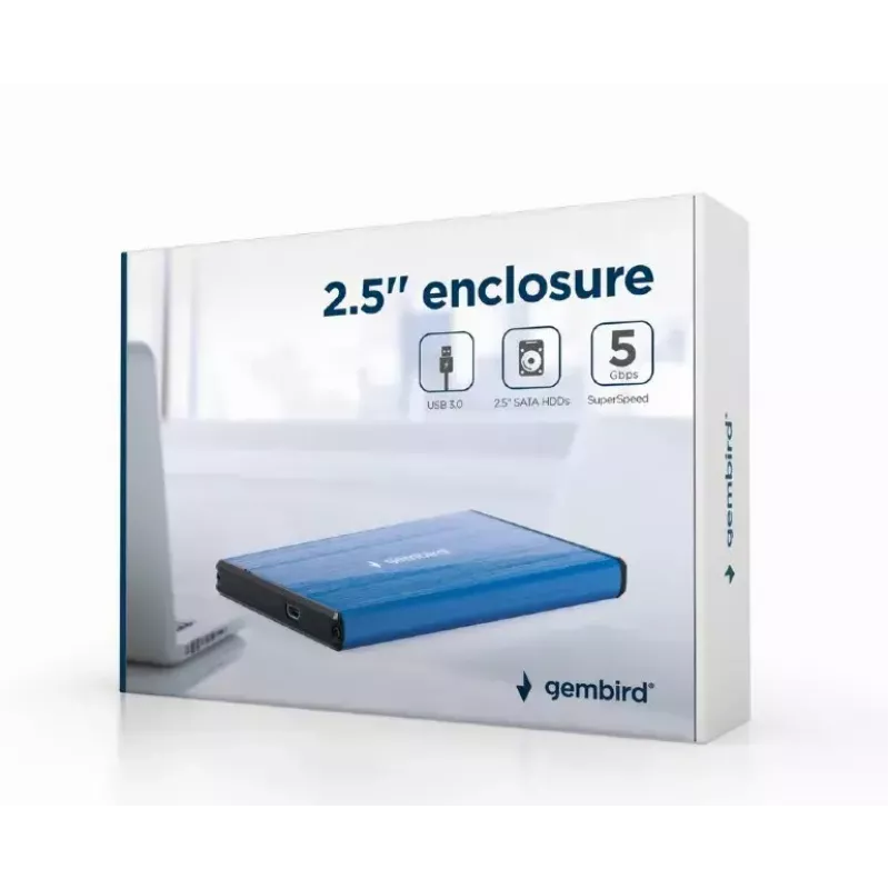 Festplattengehäuse Gembird EE2-U3S-3-DB Blau 2,5 Zoll