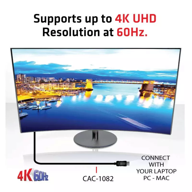CLUB3D DisplayPort 1.4 zu HDMI 2.0b HDR Kabel, Stecker/Stecker, 2 m