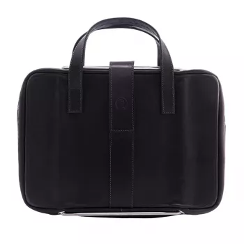 R-Go Tools Laptoptasche R-Go Viva, Vollleder, mit integriertem Laptopständer, Schultergurt, 39,6 cm (15,6 Zoll), schwarz