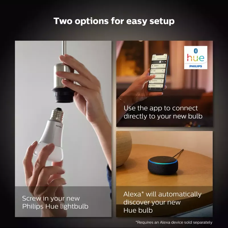 Philips Hue White A60 – E27 smart bulb – 800 (2-pack)