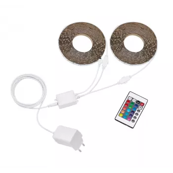 Philips RGB LED-Lichtband-Set, 30 m, 230 V, dimmbar, IP20, mit Fernbedienung