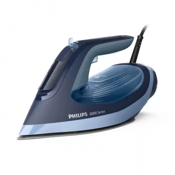Dampfbügeleisen Philips 6000er-Serie DST6120/20 – 2600 W, SteamGlide Plus-Bügelsohle, 190 g/min Dampfstoß, 0,3 l Wassertank, 1,5 kg, Blau