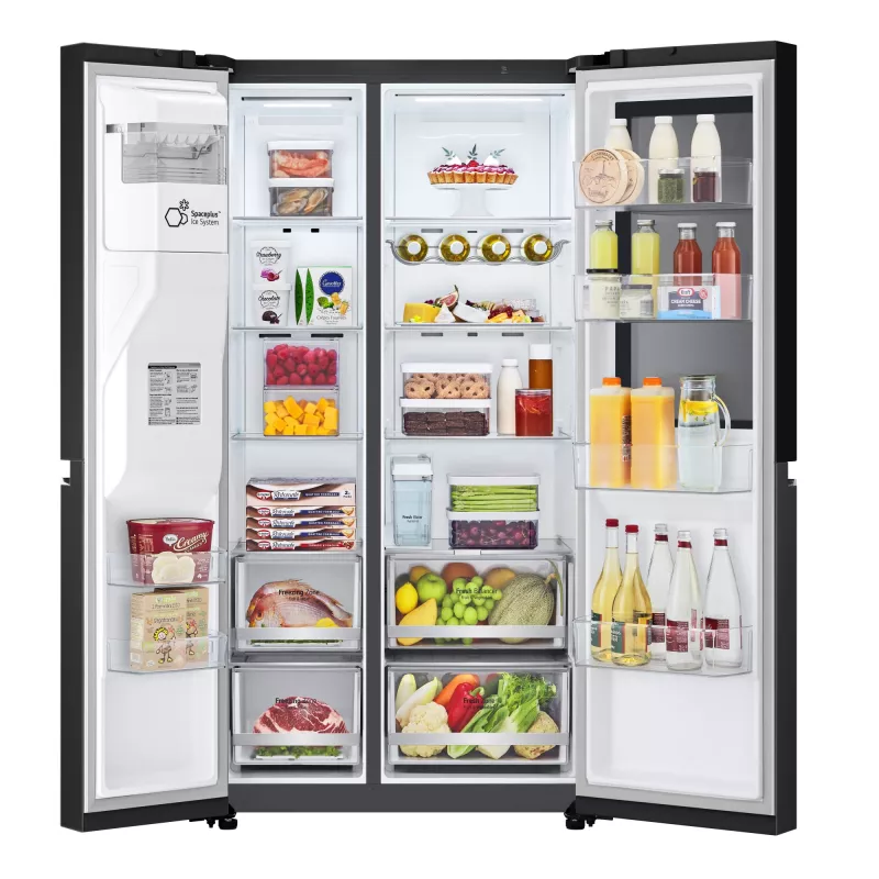 LG InstaView GSGV81EPLL Side-by-Side-Kühlschrank freistehend 635 L Schwarz