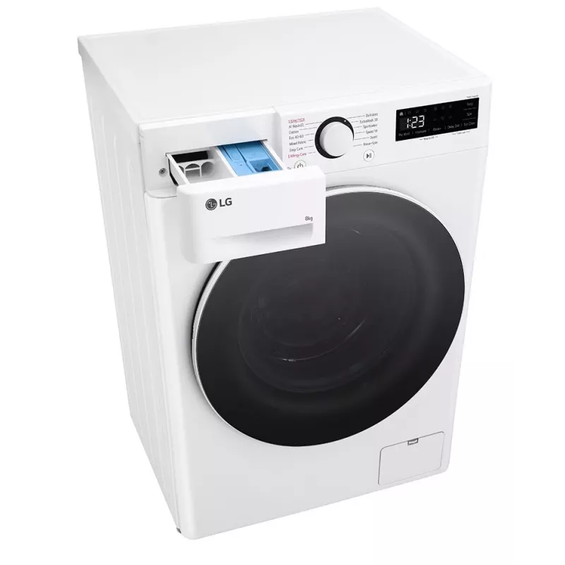 LG F2WR508S0W Waschmaschine Frontlader 8 kg 1160 U/min Schwarz, Weiß