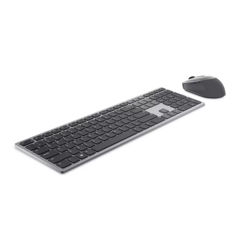 DELL Pro Plus Tastatur und Maus - KM7321W - UK (QWERTY), Full-Size (100%), Kabellos, RF Wireless + Bluetooth, QWERTY, Grau, Titan, Maus inklusive