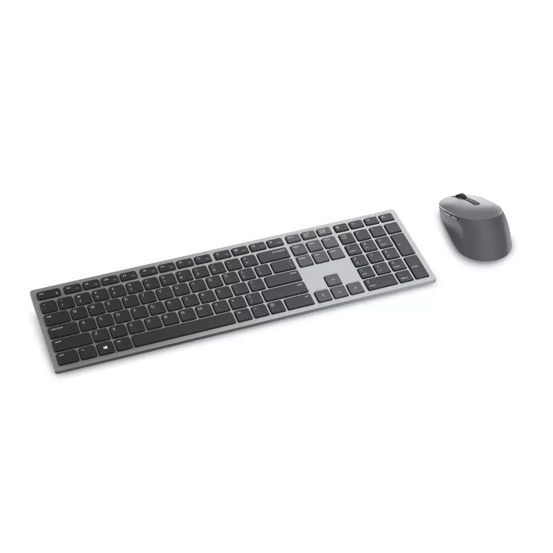 DELL Pro Plus Tastatur und Maus - KM7321W - UK (QWERTY), Full-Size (100%), Kabellos, RF Wireless + Bluetooth, QWERTY, Grau, Titan, Maus inklusive