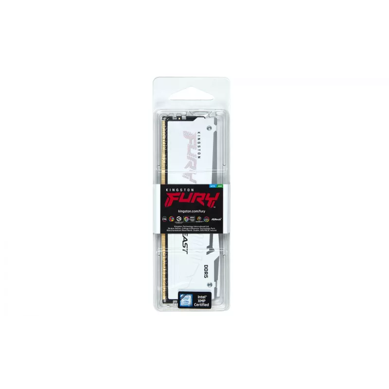 Kingston Technology FURY Beast 32GB 5200MT/s DDR5 CL40 DIMM White RGB XMP