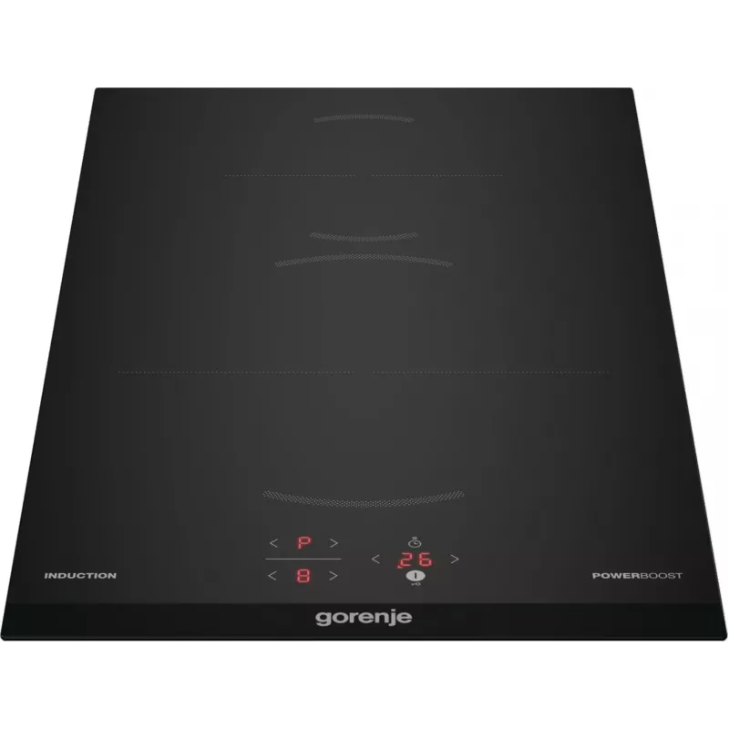 Gorenje Induktionskochfeld GI3201BC, Schwarz, Einbau, 30 cm, Zonen-Induktionskochfeld, Glaskeramik, 2 Zone(n)