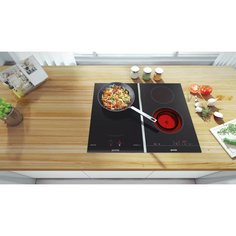 Gorenje Induktionskochfeld GI3201BC, Schwarz, Einbau, 30 cm, Zonen-Induktionskochfeld, Glaskeramik, 2 Zone(n)