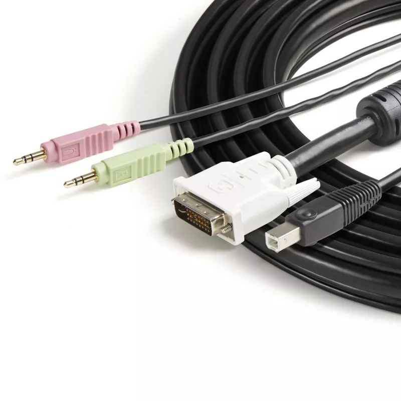 StarTech.com 1,8 m 4-in-1 USB DVI KVM-Kabel mit Audio und Mikrofon