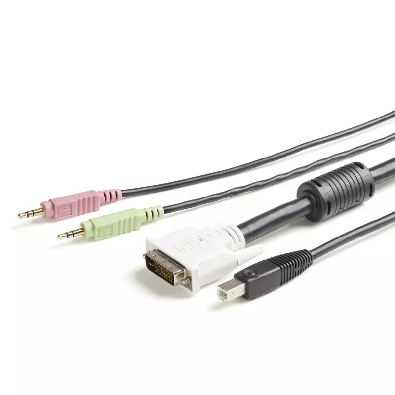 StarTech.com 1,8 m 4-in-1 USB DVI KVM-Kabel mit Audio und Mikrofon