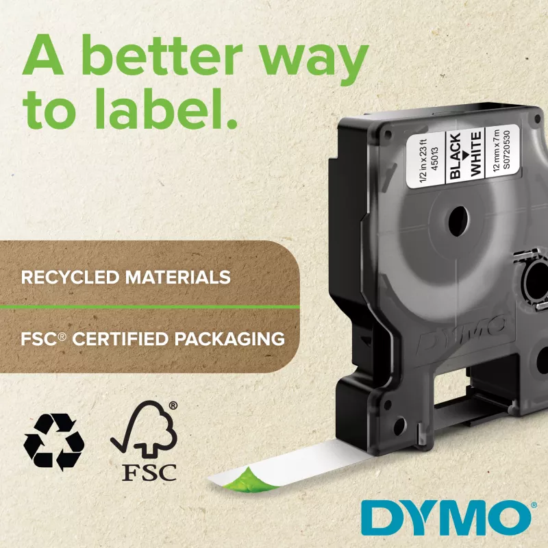DYMO Rhino Industrial Permanent Polyester Labels | 19 mm x 5,5 m | Schwarzdruck auf Metallic | Selbstklebend | für Rhino & LabelManager Label Makers