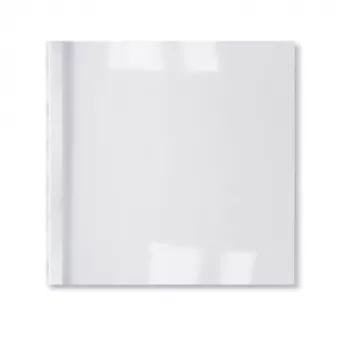 GBC LeatherGrain ThermoBinde-Cover 1,5 mm Weiß (100), A4, PVC, Transparent, Weiß, Matt, 15 Blatt, 1,5 mm