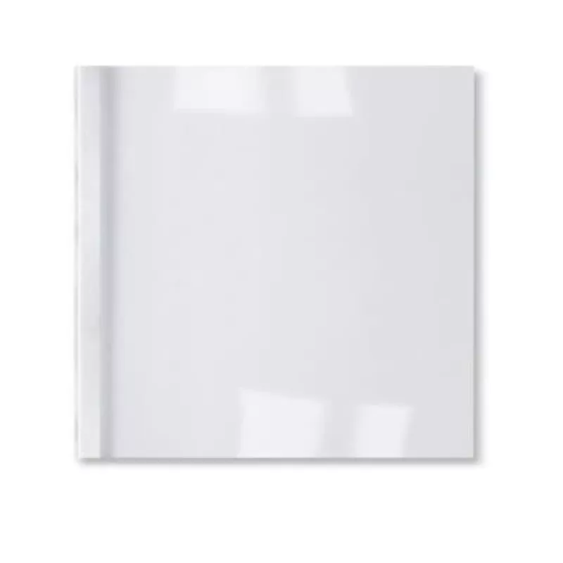 GBC LeatherGrain ThermoBinde-Cover 1,5 mm Weiß (100), A4, PVC, Transparent, Weiß, Matt, 15 Blatt, 1,5 mm