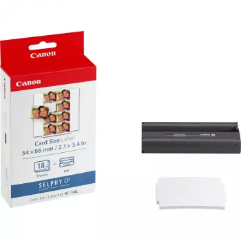 Canon Etikettenbögen für Selphy CP Serie, weiß, 18 Stück, KC18IL, für Farbsublimationsdrucker, 22 x 17,3 mm