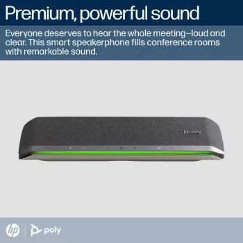 HP Poly Sync 60 Microsoft Teams zertifiziertes Speakerphone, Silber, RoHS, Federal Communications Commission (FCC), CE, 37 mm, 116 mm, 394 mm, 1 kg