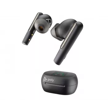 HP Poly Voyager Free 60+ UC Carbon Schwarz Earbuds +BT700 USB-C Adapter +Touchscreen-Ladecase