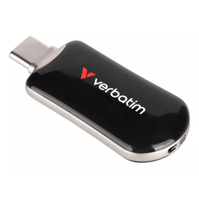Verbatim Plectra USB-C Flash Drive Schwarz 128GB, 128 GB, USB Type-C, 3.2 Gen 1 (3.1 Gen 1), 100 MB/s, Capless, Schwarz