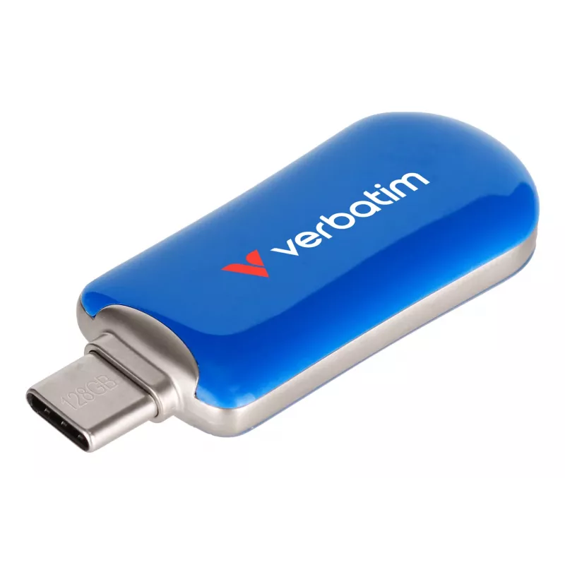 Verbatim Plectra USB-C Flash Drive Blau 128GB, 128 GB, USB Type-C, 3.2 Gen 1 (3.1 Gen 1), 100 MB/s, Capless, Blau