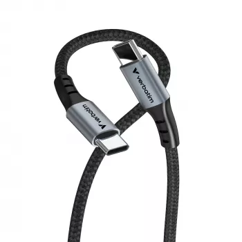 Verbatim Sync & Charge Kabel – 100W USB-C auf USB-C 120 cm, 1,2 m, USB C, USB C, USB 2.0, 0,48 Gbit/s, Schwarz
