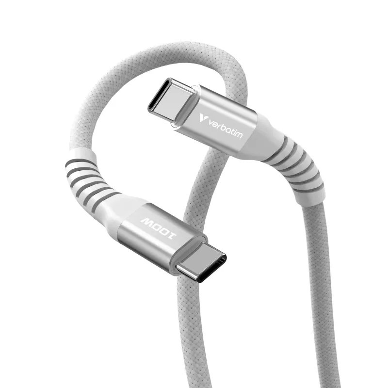 Verbatim Sync & Charge Magnetkabel - 100W USB-C auf USB-C 120 cm Grau