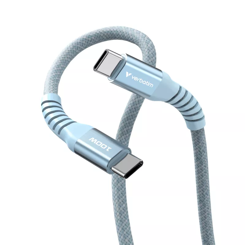Verbatim Sync & Charge Magnetkabel – 100W USB-C auf USB-C 120 cm Blau