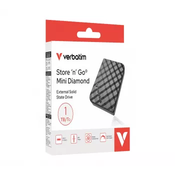 Verbatim Store 'n 'Go Mini Diamond USB-C 1 TB Schwarz, 1 TB, USB Type-C, 3.2 Gen 2 (3.1 Gen 2), 1000 MB/s, Schwarz