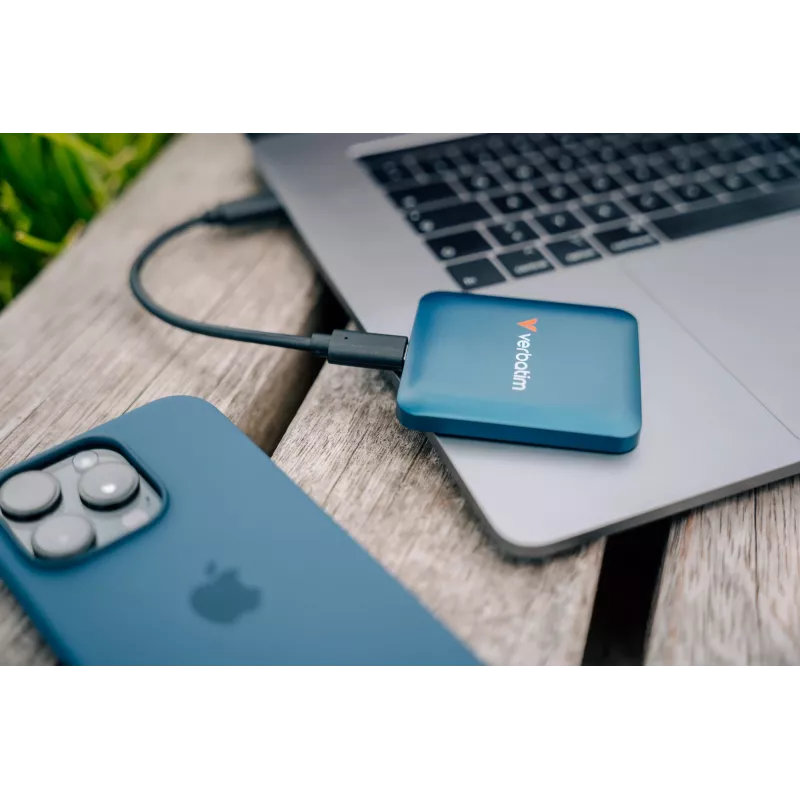 Verbatim SnapBack SSD 1TB Blau Metallic, 1 TB, USB Type-C, USB 3.2 Gen 2x2, 2000 MB/s, 20 Gbit/s, Blau