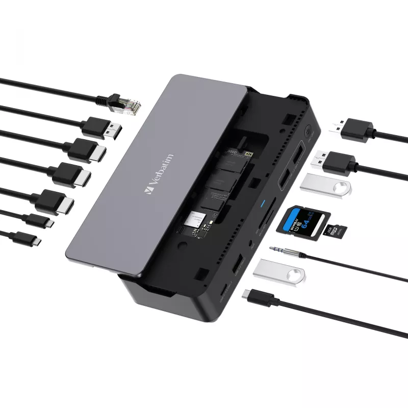 Verbatim CDS-15S Kabelgebunden USB 3.2 Gen 1 (3.1 Gen 1) Typ-C Schwarz, Grau