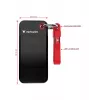 Verbatim Pocket SSD USB 3.2 Gen 2 1 TB Schwarz/Rot, 1 TB, USB Type-C, 3.2 Gen 2 (3.1 Gen 2), 1000 MB/s, 10 Gbit/s, Schwarz, Rot
