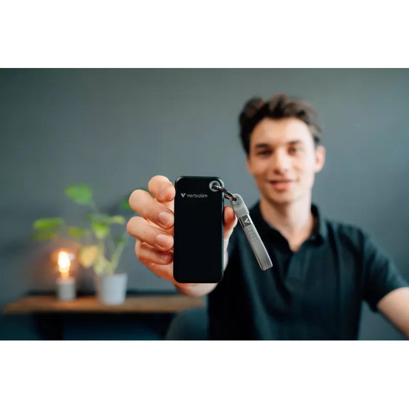 Verbatim Pocket SSD USB 3.2 Gen 2 2TB Schwarz/Grau, 2 TB, USB Type-C, 3.2 Gen 2 (3.1 Gen 2), 1000 MB/s, 10 Gbit/s, Schwarz, Grau