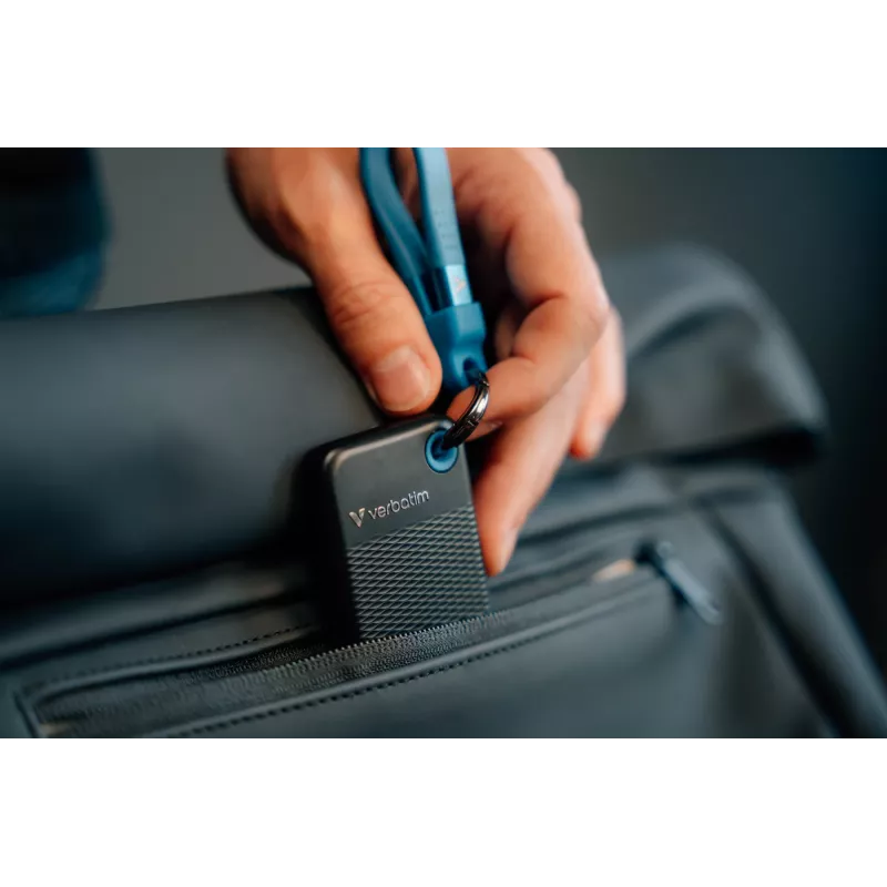 Verbatim Pocket SSD USB 3.2 Gen 2 2TB Schwarz/Blau, 2 TB, USB Type-C, 3.2 Gen 2 (3.1 Gen 2), 1000 MB/s, 10 Gbit/s, Schwarz, Blau
