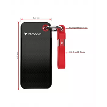 Verbatim Pocket SSD USB 3.2 Gen 2 2 TB Schwarz/Rot