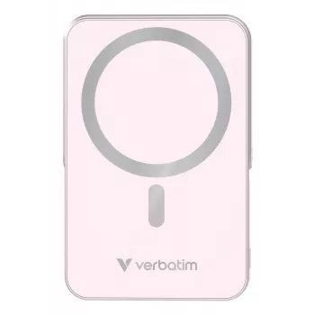 Verbatim Charge 'n' Go Magnetic Wireless Power Bank mit Ständer – 10000 mAh Pink