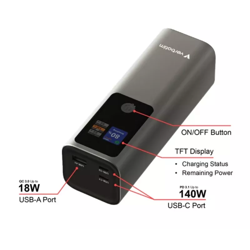 Tragbare Batterie Verbatim Charge 'n' Go Powerbank 27000mAh