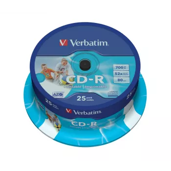 Verbatim CD-R AZO Wide Inkjet Printable 700 MB 52x 25 Stk.