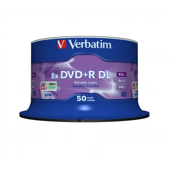 Verbatim DVD+R Double Layer 8x Matt Silver 50er Spindel