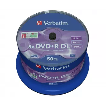 Verbatim DVD+R Double Layer 8x Matt Silver 50er Spindel