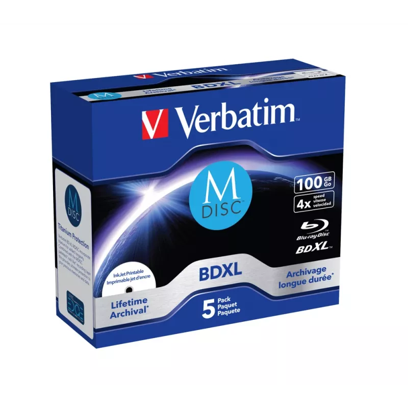 Verbatim M-Disc BD-R XL 100 GB 4x, Jewel Case, 5 Stück (43834)
