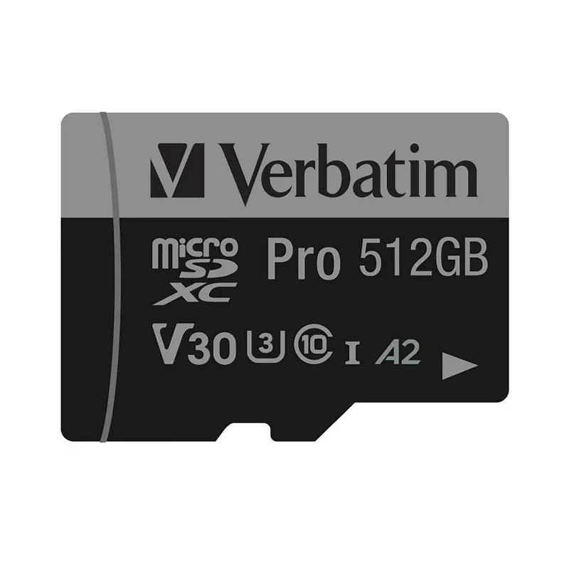 Verbatim Pro U3 512GB Micro SDXC Karte, 512 GB, MicroSDXC, Class 10, UHS-I, 100 MB/s, 90 MB/s