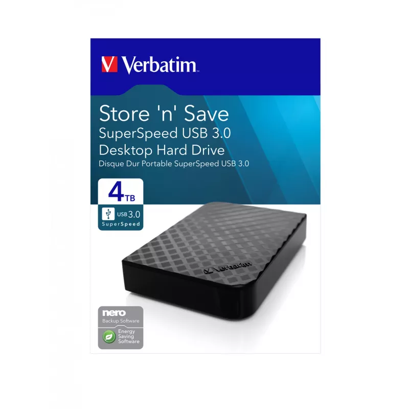 Verbatim Store 'n' Save 4TB USB 3.0, 4 TB, 3.2 Gen 1 (3.1 Gen 1), Schwarz