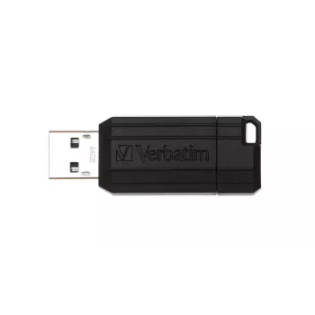 Verbatim PinStripe - USB-Laufwerk 64 GB - Schwarz, 64 GB, USB Typ-A, 2.0, 10 MB/s, Slide, Schwarz