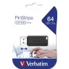 Verbatim PinStripe - USB-Laufwerk 64 GB - Schwarz, 64 GB, USB Typ-A, 2.0, 10 MB/s, Slide, Schwarz