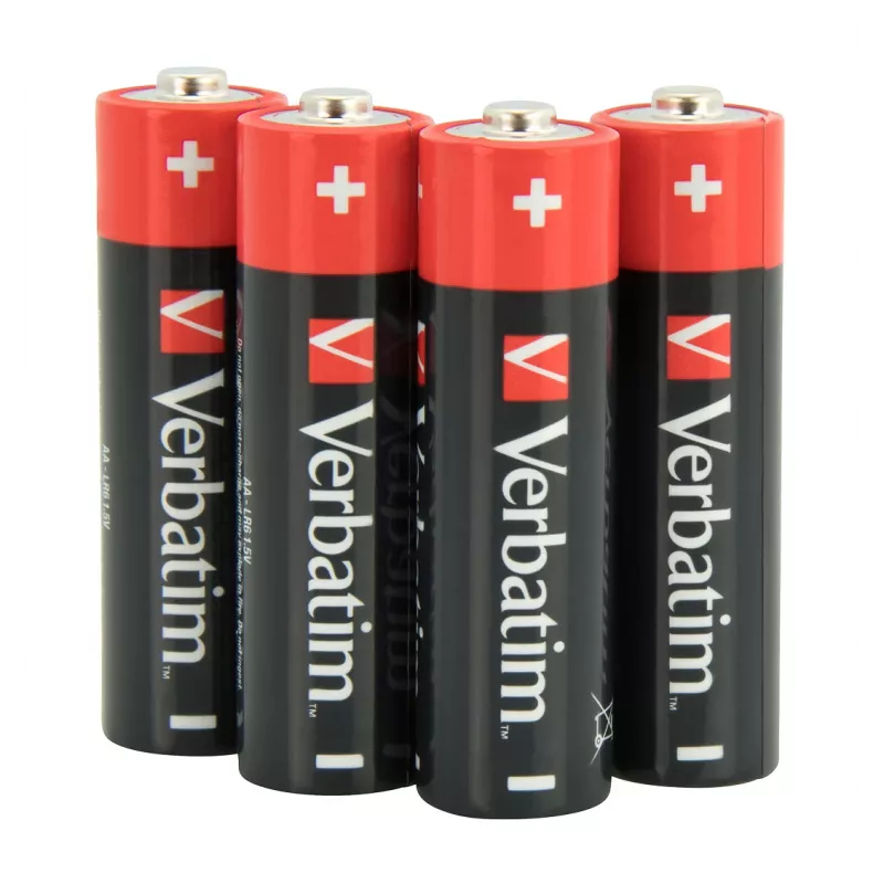 Verbatim AA Alkaline-Batterien, Einwegbatterie, AA, Alkaline, 1,5 V, 10 Stück, Schwarz, Rot