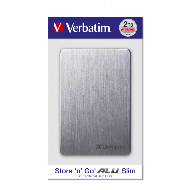 Verbatim Store 'n' Go ALU schlank Portable Hard Drive 1TB Space Grey