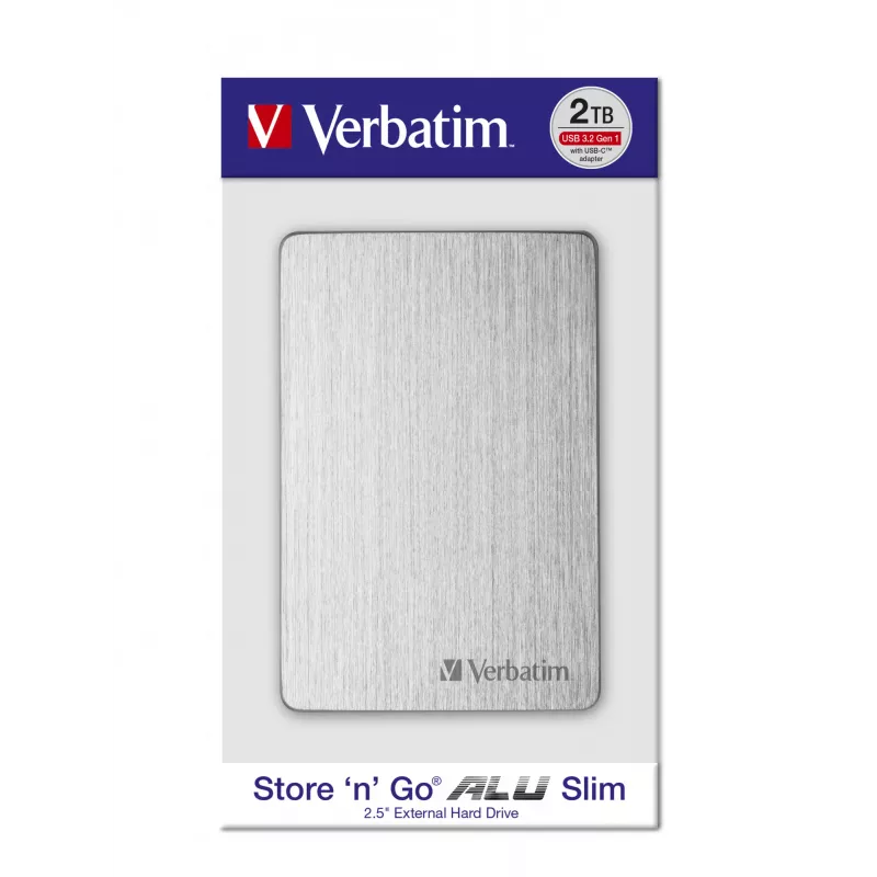Verbatim Store 'n' Go ALU schlank Portable Festplatte 2 TB Silber