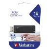 Verbatim Slider - USB-Stick 16 GB - Schwarz, 16 GB, USB Typ-A, 2.0, 10 MB/s, Slide, Schwarz