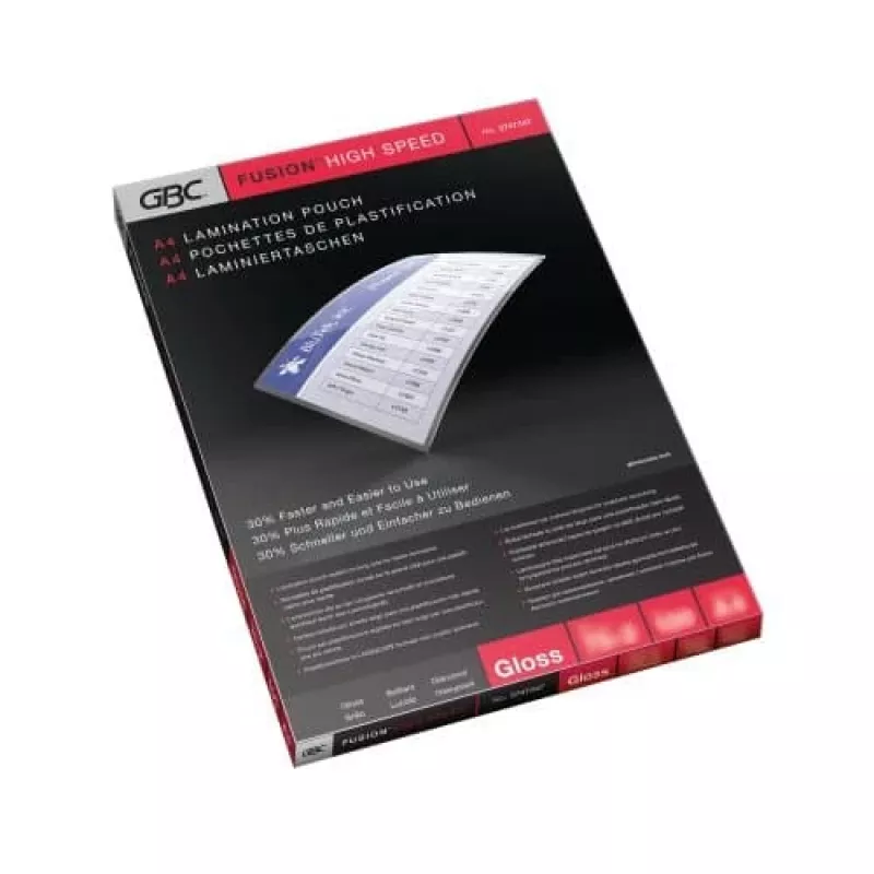 GBC Laminierfolie A4 High Speed 100 Mikron, Glänzend, Transparent, A4, 0,2 mm, 216 mm, 303 mm