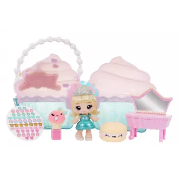 MGA Entertainment Yummiland Beauty Bag Playset + Lip Gloss Puppe - Cupcake Beauty Bag