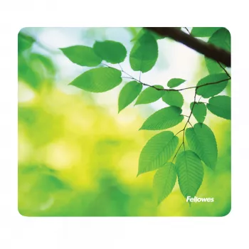 Fellowes Earth Series Mauspad Leaves, Grün, Bild, Kunststoff, Gummi, Rutschfeste Basis